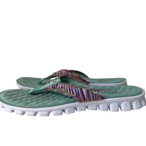 Skechers Flip Flops Womens 8 EZ Flex Cool Slip On Shoes Slide Sandals Beach Pool - Picture 2 of 8